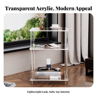 Clear C-Shaped Table Space-Saving Indoor Furnishing Modern Look for Small Spaces