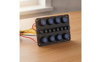 DC Switch Panel with Fuses 8-Gang Rocking  Switch Panel Overload Protection for DIY Electricians