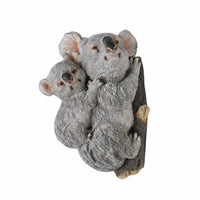 Mother and Baby Koala Climbing Tree Branch Wall Hanging Resin Ornament