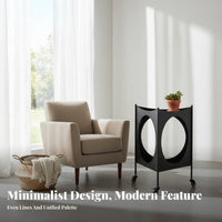 Rolling Corner Table with Cutouts Small Footprint Household Furniture for Adults
