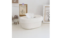 Tissue Box Cover with Oval Opening Handwoven for Nightstand