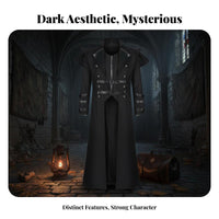 Medieval Assassin Cosplay Coat Irregular Hem Design Alternative Rock Zip Up