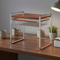 Microwave Oven Rack Metal Frame Countertop Storage Rack Rounded Tube Legs Cabinet Shelf