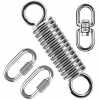 4 Pieces Stainless Steel Suspension Chair Chair Coil Kit 360° Swivel Heavy Duty Coil Set 250kg Load Capacity for Garden, Patio