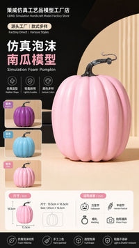 Foam Pumpkin Model Set Pink Purple Blue for Halloween Thanksgiving Decor