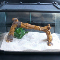Jumping Arachnid Enclosure Accessories, Hemp Rope Perch Snake Climbing Branch, Textured Resin Habitat Geckos, Chameleons and Tree Frogs