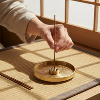 Multi-Functional 9 Hole Incense Stick Holder Detachable Design Brass Incense Plate Engraved Pattern Home Fragrance Accessory for Meditation Practitioners, Mindfulness Practice Enthusiasts, Tea Room, Spa
