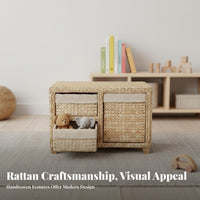 Woven Basket Drawer Cabinet Handwoven Household Storage space-saving for Homeowners