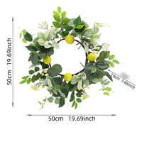 Artificial Lemon Wreath Green Foliage Home Decor Leafy