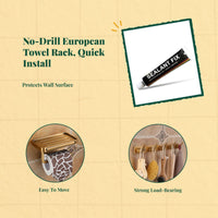 No-drill brass towel rack