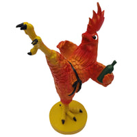 Kung Fu Cockerel Sculpture with Bottle Combat Arts Cockerel Figurine Funny Vivid for Collectors, Living Room, Entryway, Desk, Shelf