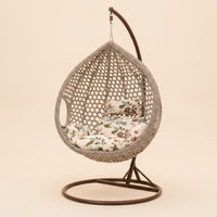 Rattan Wicker Hanging Egg Chair Teardrop Wicker Hanging Egg Chair Enclosed Furniture for Balcony, Living Room, Reading Corner