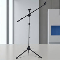 Microphone Stand with Extendable Support Arm Heavy Duty Tripod Microphone Stand Universal for Singers, Speakers, Stage, Studio
