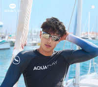 AquaPlay安泊来泳衣男泡温泉防晒泳裤套装潜水服长袖分体水母衣
