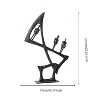 Modern Iron Sculpture Black Abstract Sculpture Elegant Statue Minimalist for Homeowners, Shelf, Tabletop, Desk, Living Room