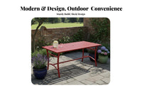 4 Pieces 4-Piece Metal Bench and Chair Set Iron Art Design Outdoor Furniture space-saving Footprint Complete Seating Solution