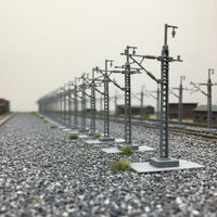 12 Pieces Catenary Mast Electrified Catenary Pole Realistic Railway Pole with Electrified-Wire-Wire Arm for Collectors, Dioramas