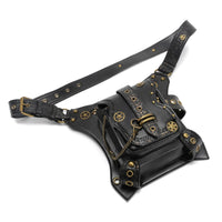 Waist Bag with Pouch Steampunk Waist Bag with Chain Gothic Hip Pouch for Concertgoers, Bikers, Festivals, Streetwear