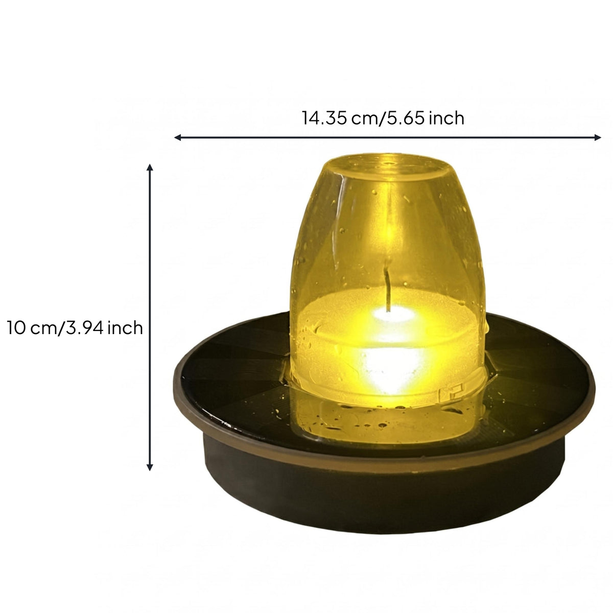 Solar Floating Candle Lamp Fire Fire-Safe Outdoor Decor Flickering for Pools