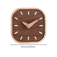 Wood Clock with Walnut Face Nordic Wooden Clock Stylish for Desk