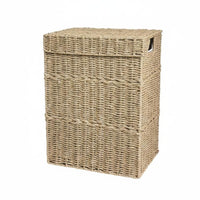 Lidded Laundry Hamper Decorative Lidded Laundry Basket Carry Handles Household Storage for Bedroom