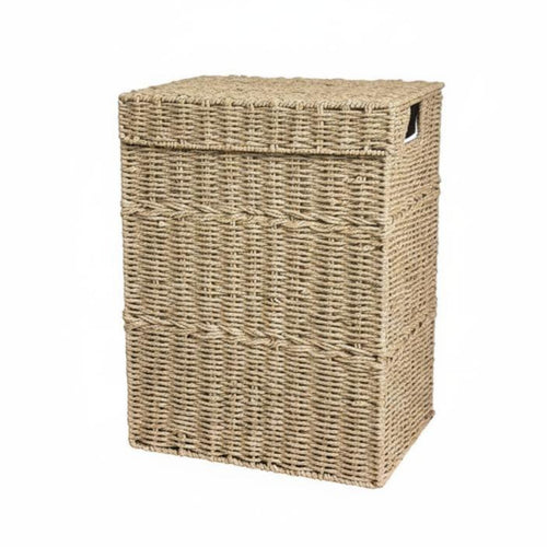 Lidded Laundry Hamper Decorative Lidded Laundry Basket Carry Handles Household Storage for Bedroom