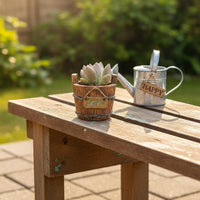 Vintage Bucket Pot Lightweight Garden Decor Weather Resistant Home Decoration for Windowsill, Balcony