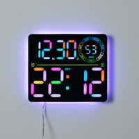 Creative RGB Color Changing LED Digital Wall Clock with Large Display
