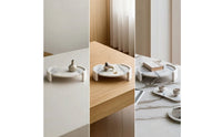 Marble Tray with Side Supports Stone Round Tray Minimalist for Living Room