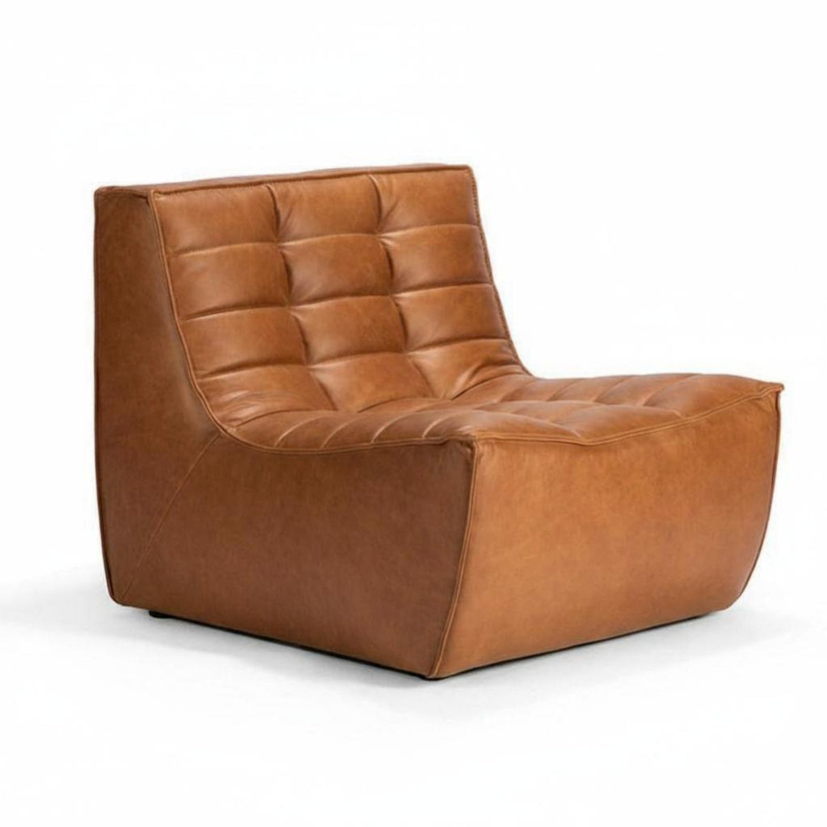 Armless Tufted Block Chair Wabi-Sabi Design Adaptable Sofa Small Space Space-Efficient Minimalist Aesthetic for Homeowners