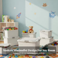 Lidded Pultimatelyic Container with Wheels Large Capacity Storage Container Side Handles Stackable for Parents, Bedroom