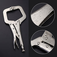 Secure Hold C-Clamp Locking Pliers Heavy Duty Adjustable Vise Grip Pliers Quick-Release Locking C-Clamp Forged Steel for Welders, Woodworkers, Metal Joining, Woodworking, Workshop
