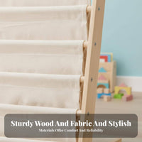 Childrens Wooden Bookcase Solid Wood Frame Toddler Bookshelf Little