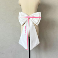高级简约缎面白色婚纱礼服演出舞台cosplay可拆蝴蝶结腰饰V137