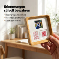 Picture frame 10x10, solid wood picture frame 12x12 cm, real wood square tabletop stand, for family photos & wedding photos