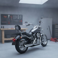 Black Finish Motorcycle Rear Rack Bolt-on Rear Luggage Rack Robust Support Shelf Heavy-Duty for Motorcyclists, Commuters, Touring, Commuting
