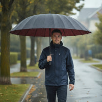 Windproof Umbrella with 24 Ribs Automatic Double-Layer Umbrella Strong Sturdy for Daily Commute, Travel