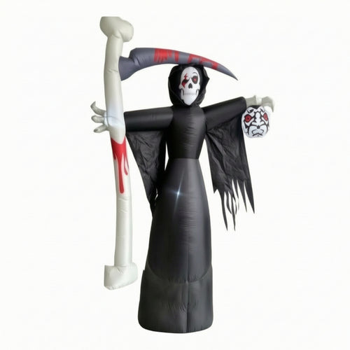 Freestanding Inflatable Grim Reaper Oversized Grim Reaper with Harvesting Blade Outdoor Gothic for Yard, Garden, Party