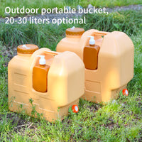 30L Outdoor Water Storage Bucket with Soap Dispenser, Food-Grade PE Plastic, Portable for Car and Travel