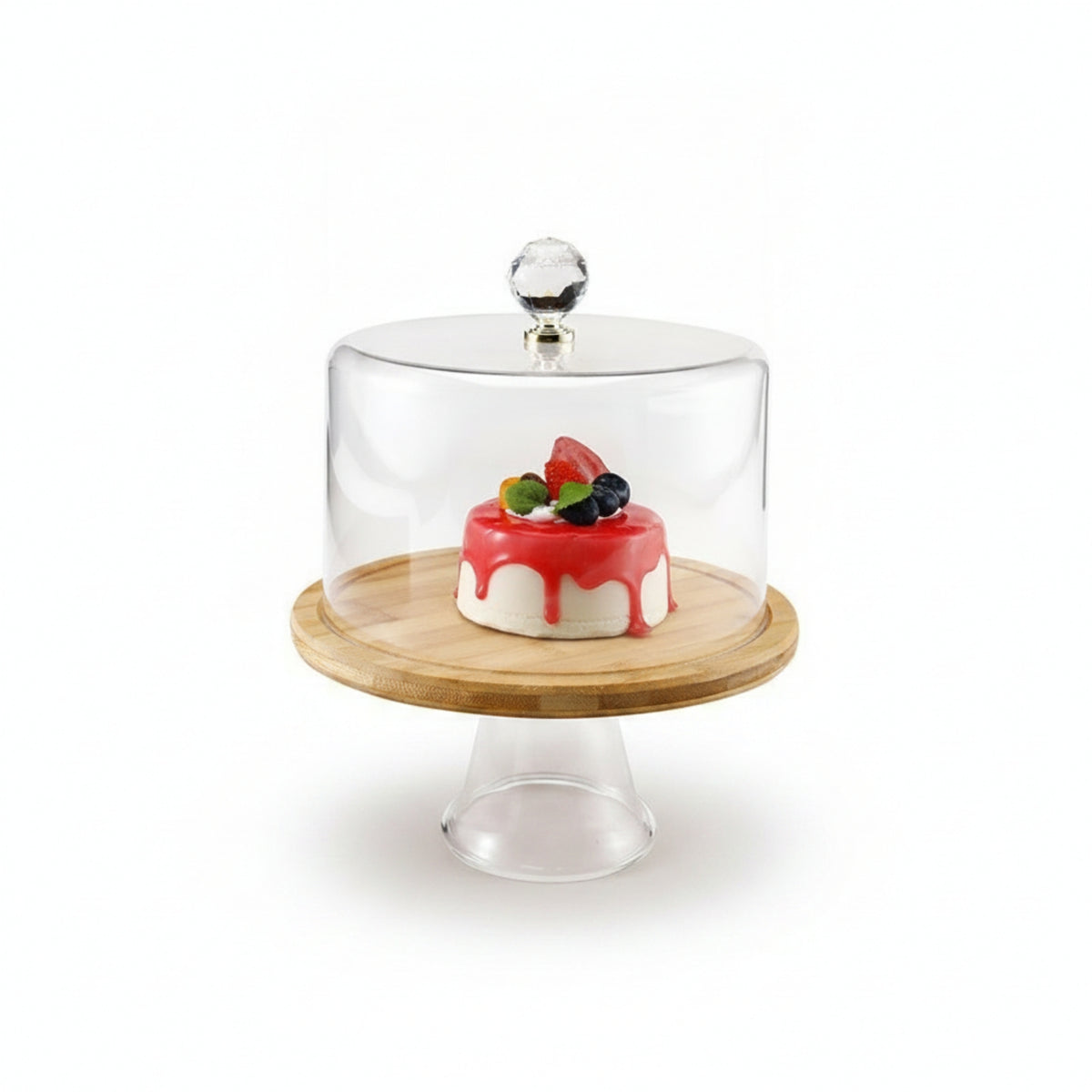 Multifunctional Gold-Tone Mount Serving Tray Cake Stand with Lid