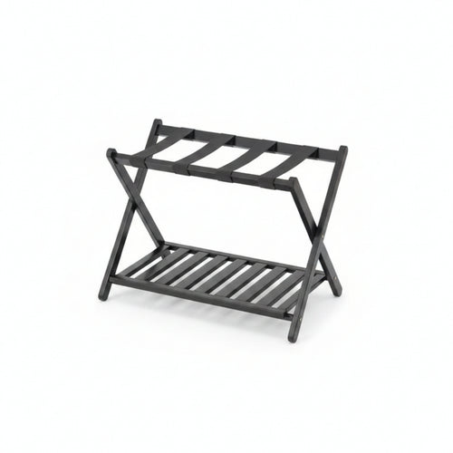 Bamboo Suitcase Holder Folding Luggage Rack Compact