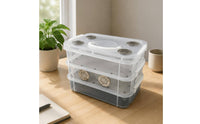 Mealworm Breeding Box Ventilated Two-Layer Breeding Kit Transparent for Desktop