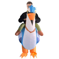 Inflatable Riding Blue Crane Costume for Halloween