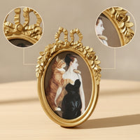 Oval Picture Frame Antique-Style Oval Photo Frame Decorative for Gallery Wall