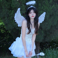 Halloween Children Adult Angel Wings Feather Wings Prop Stage Costume Accessory