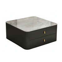 Square Storage Table Rock Slab Top Living Room Furniture Minimalist Design Scuff-Resistant Resistant for Small Areas, Den
