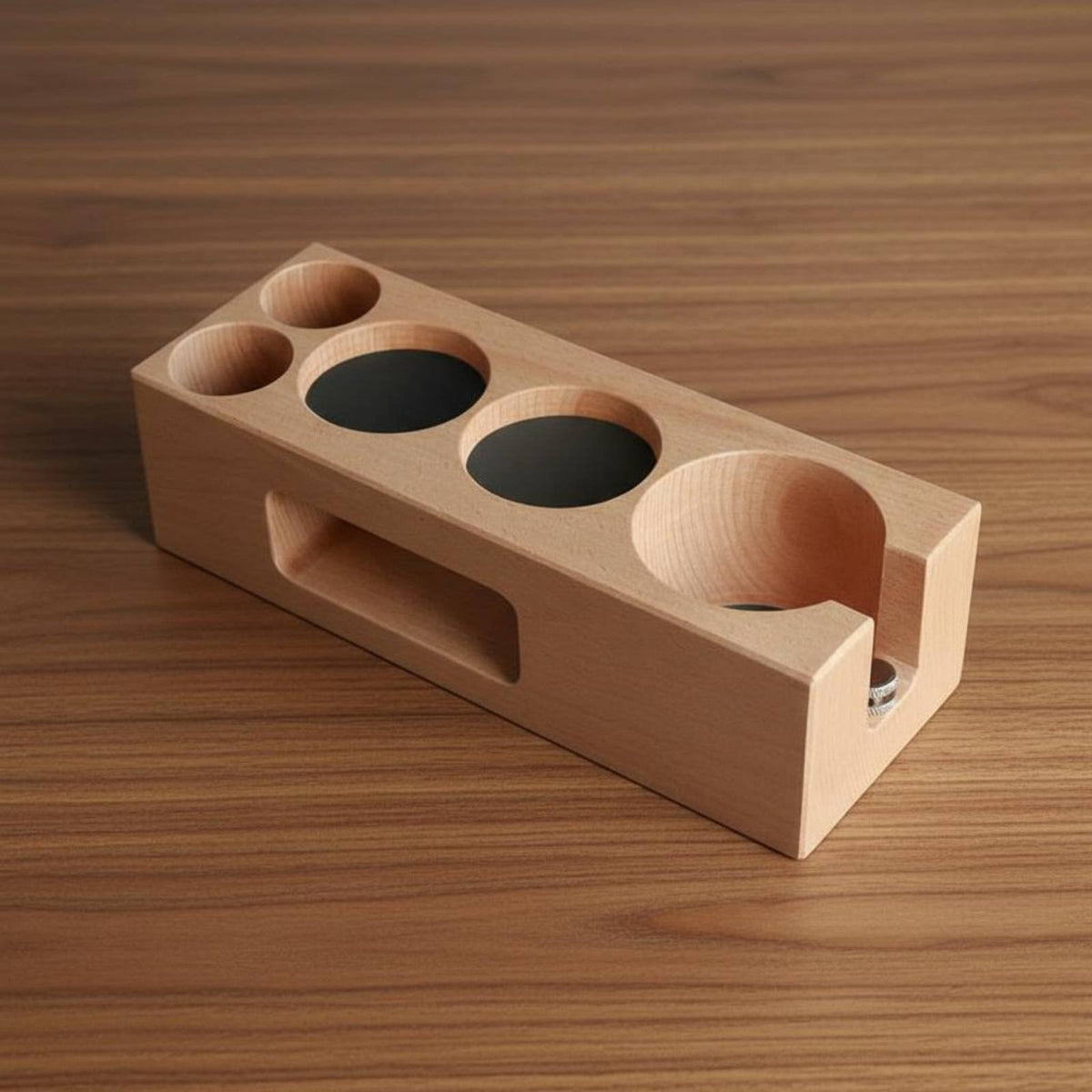 Wooden Espresso Tamping Station Various Sizes Compatible Espresso Tamping Station Portafilter and Tamper Stand Easy to Clean