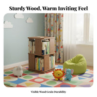 Rotating bookshelf Space-Saving Rotating Book Tower Multitier Design for Adults