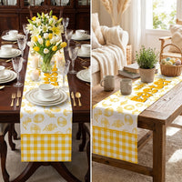 Easter Table Runner Festive Design Hare Motif Table Runner Machine Washable for Home Stylists, Holiday Enthusiasts, Spring Decor, Kitchen