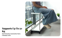 2-Tier Rolling Flower Rack With Wheels Rolling Flower Trolley Multi-Functional strongDuty for Home Decorators, Balcony